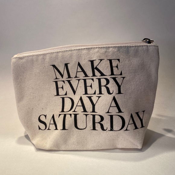 NWOT Bundle of 4 Black/White/Gold Sephora and Saturday Skin Makeup/Travel Bags - Picture 3 of 6